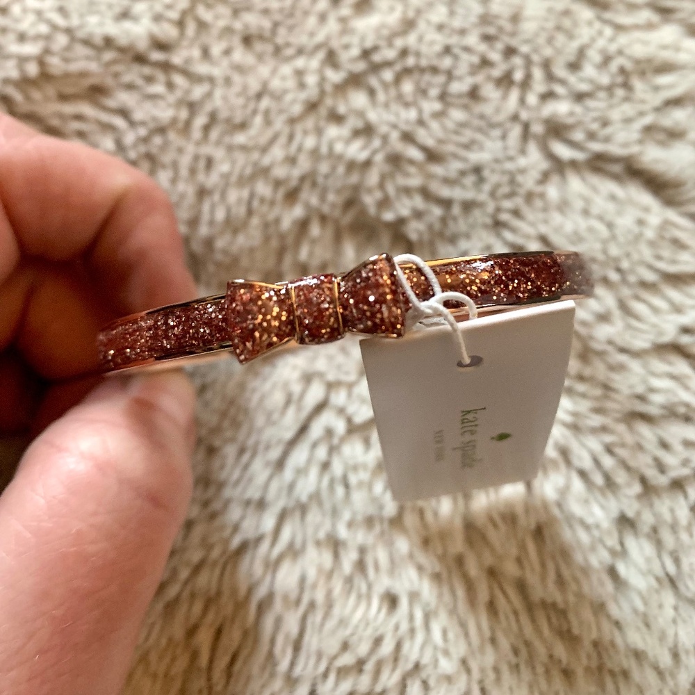 NWT Kate Spade Rose Gold Pave Bow Bracelet